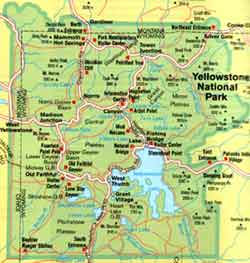 Karte Yellowstone National Park