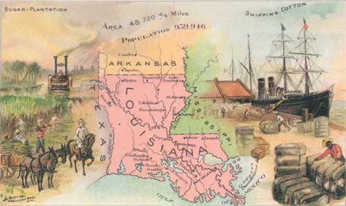 Historische Karte von Louisiana