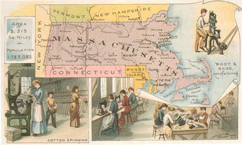 Historische Karte von Massachusetts