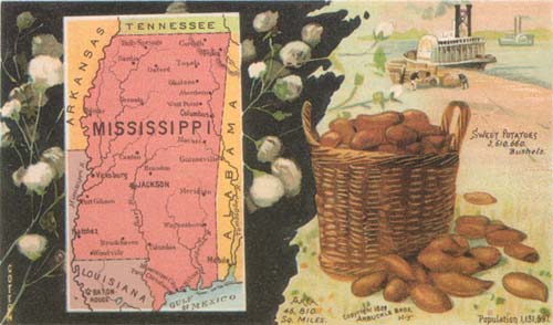 Historische Karte von Mississippi