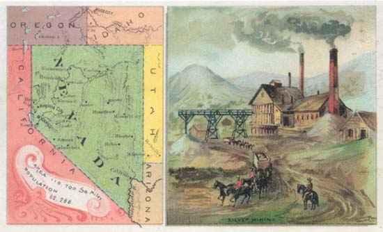 Historische Karte von Nevada