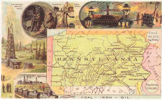 Historische Karte von Pennsylvania