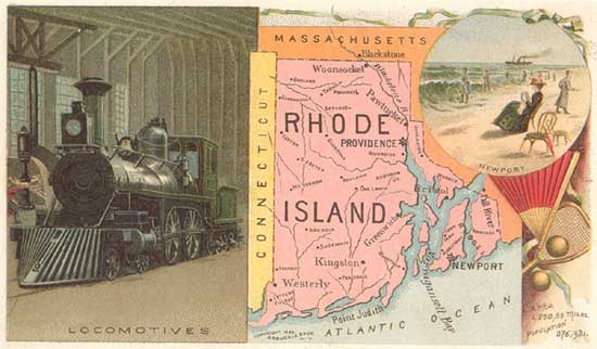 Historische Karte von Rhode Island