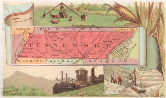 Historische Karte von Tennessee
